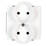 DECO Mechanizm gniazda podwójnego do ramki 2x2P biały  DGPR-2
