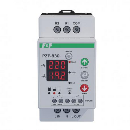 F&F Przekaźnik kontroli pompy głębinowej PZP‑830; pompy 1-fazowe do mocy 2,2kW