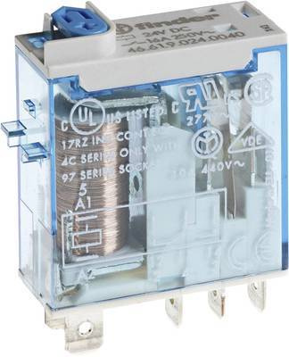 Przekaźnik miniaturowy przemysłowy do gniazd serii 97.x1; 1P 16A 24V DC, wskaźnik zadziałania mechaniczny, blokada zestyków, przycisk  testu