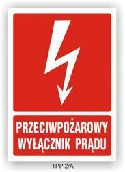 Naklejka TPP 2/A 105x148 S (E435) "Przeciwpożarowy wyłącznik prądu" (EN435)