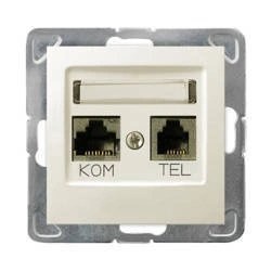 IMPRESJA Gniazdo komputerowo-telefoniczne ecru GPKT-Y/K/m/27  