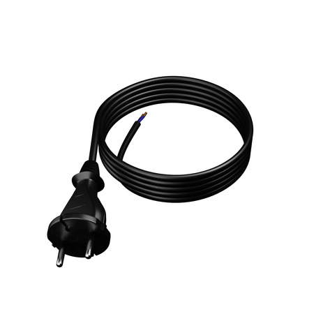Przewód przyłączeniowy narzędziowy, gumowy z wtyczką prostą 2x1,5 mm² H05RR-F długość: 3m
